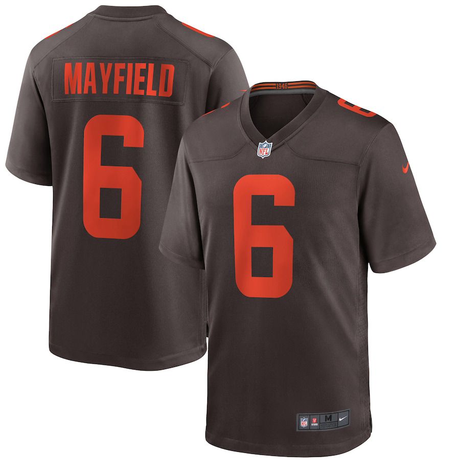 Men Cleveland Browns 6 Baker Mayfield Nike Brown Alternate Game NFL Jersey